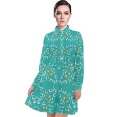 Abstract Pattern Geometric Backgrounds   Long Sleeve Chiffon Shirt Dress by Eskimos