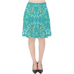 Abstract Pattern Geometric Backgrounds   Velvet High Waist Skirt by Eskimos