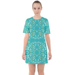 Abstract Pattern Geometric Backgrounds   Sixties Short Sleeve Mini Dress by Eskimos