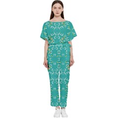 Abstract Pattern Geometric Backgrounds   Batwing Lightweight Chiffon Jumpsuit by Eskimos