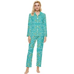 Abstract Pattern Geometric Backgrounds   Womens  Long Sleeve Velvet Pocket Pajamas Set by Eskimos