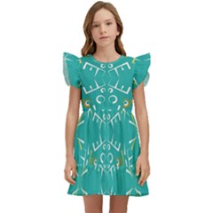 Abstract Pattern Geometric Backgrounds   Kids  Winged Sleeve Dress by Eskimos