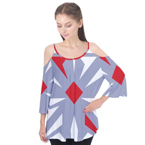 Abstract Pattern Geometric Backgrounds   Flutter Sleeve Tee  by Eskimos