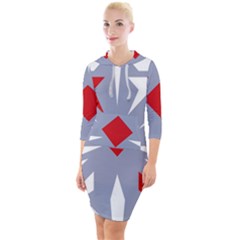 Abstract Pattern Geometric Backgrounds   Quarter Sleeve Hood Bodycon Dress