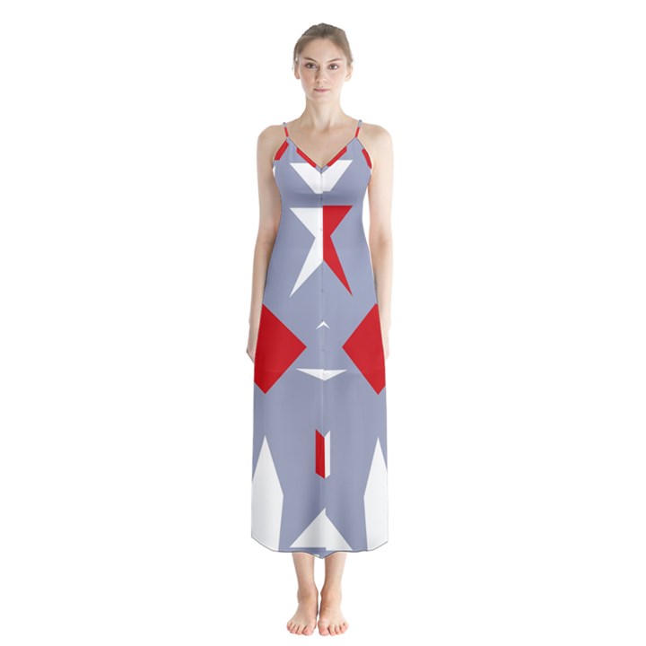 Abstract pattern geometric backgrounds   Button Up Chiffon Maxi Dress