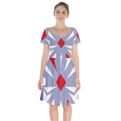 Abstract Pattern Geometric Backgrounds   Short Sleeve Bardot Dress