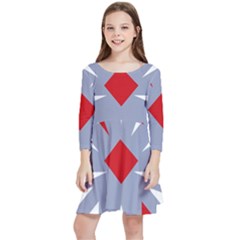 Abstract Pattern Geometric Backgrounds   Kids  Quarter Sleeve Skater Dress by Eskimos