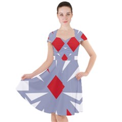 Abstract Pattern Geometric Backgrounds   Cap Sleeve Midi Dress