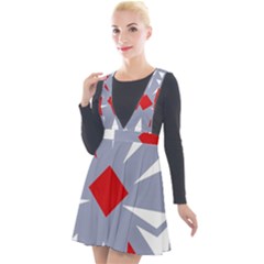 Abstract Pattern Geometric Backgrounds   Plunge Pinafore Velour Dress by Eskimos