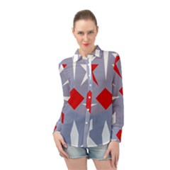 Abstract Pattern Geometric Backgrounds   Long Sleeve Chiffon Shirt