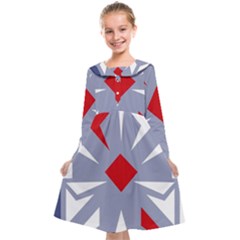 Abstract Pattern Geometric Backgrounds   Kids  Midi Sailor Dress by Eskimos