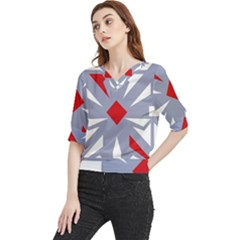 Abstract Pattern Geometric Backgrounds   Quarter Sleeve Blouse