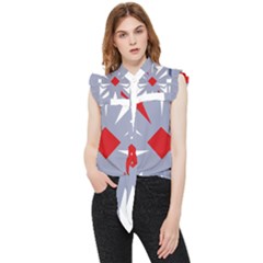 Abstract Pattern Geometric Backgrounds   Frill Detail Shirt by Eskimos