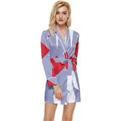 Abstract Pattern Geometric Backgrounds   Long Sleeve Satin Robe