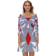 Abstract Pattern Geometric Backgrounds   Shoulder Cut Out Zip Up Dress