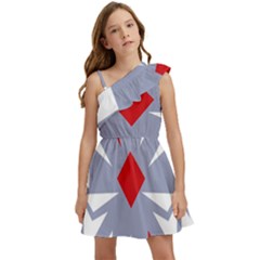 Abstract Pattern Geometric Backgrounds   Kids  One Shoulder Party Dress by Eskimos