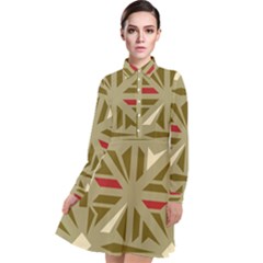 Abstract Pattern Geometric Backgrounds   Long Sleeve Chiffon Shirt Dress by Eskimos