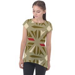 Abstract Pattern Geometric Backgrounds   Cap Sleeve High Low Top by Eskimos