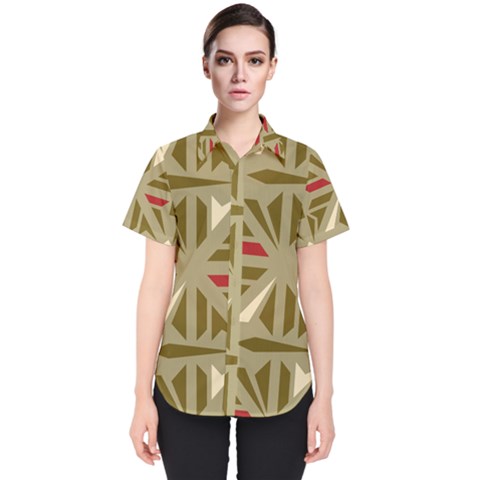 Abstract Pattern Geometric Backgrounds   Women s Short Sleeve Shirt by Eskimos