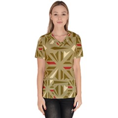 Abstract Pattern Geometric Backgrounds   Women s V-neck Scrub Top by Eskimos