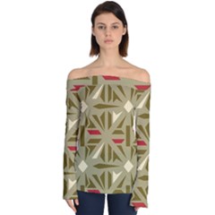 Abstract Pattern Geometric Backgrounds   Off Shoulder Long Sleeve Top by Eskimos