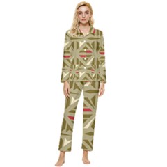 Abstract Pattern Geometric Backgrounds   Womens  Long Sleeve Velvet Pocket Pajamas Set