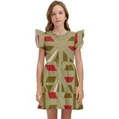 Abstract Pattern Geometric Backgrounds   Kids  Winged Sleeve Dress