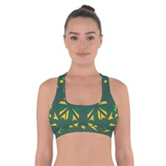 Abstract Pattern Geometric Backgrounds   Cross Back Sports Bra by Eskimos