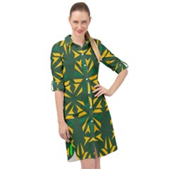 Abstract Pattern Geometric Backgrounds   Long Sleeve Mini Shirt Dress by Eskimos