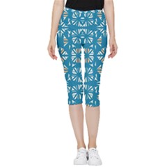 Abstract Pattern Geometric Backgrounds   Inside Out Lightweight Velour Capri Leggings  by Eskimos