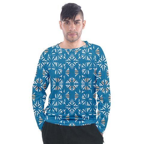 Abstract Pattern Geometric Backgrounds   Men s Long Sleeve Raglan Tee by Eskimos