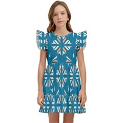 Abstract Pattern Geometric Backgrounds   Kids  Winged Sleeve Dress