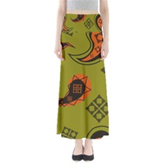 Floral Pattern Paisley Style Paisley Print  Doodle Background Full Length Maxi Skirt by Eskimos