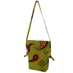 Floral Pattern Paisley Style Paisley Print  Doodle Background Folding Shoulder Bag by Eskimos