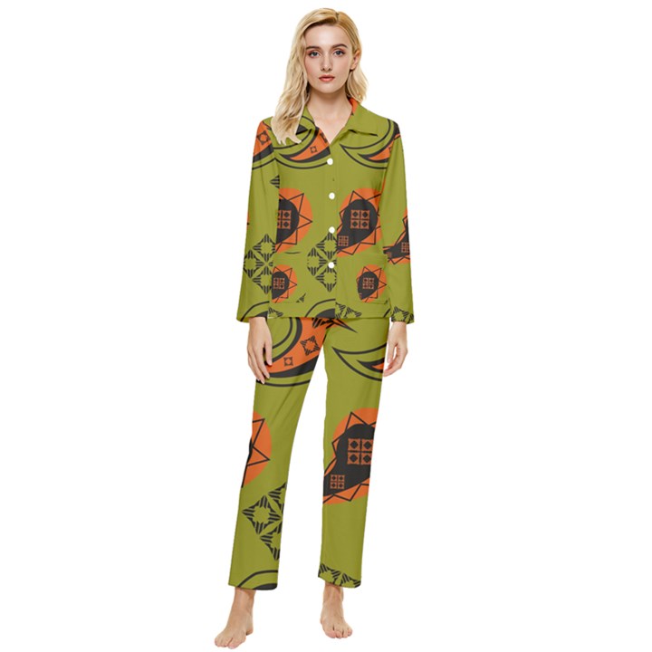 Floral pattern paisley style Paisley print  Doodle background Womens  Long Sleeve Velvet Pocket Pajamas Set