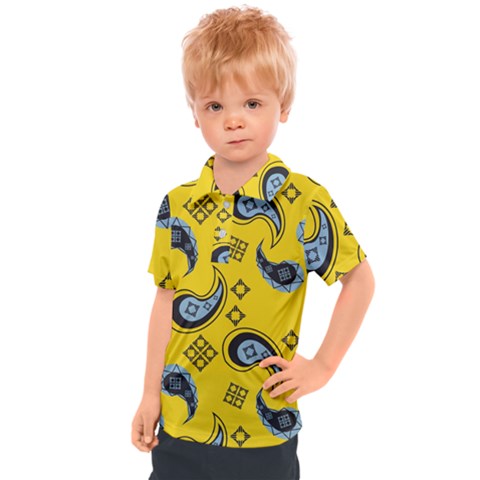 Floral Pattern Paisley Style Paisley Print  Doodle Background Kids  Polo Tee by Eskimos