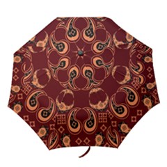 Floral Pattern Paisley Style Paisley Print  Doodle Background Folding Umbrellas by Eskimos