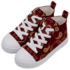 Floral Pattern Paisley Style Paisley Print  Doodle Background Kids  Mid-top Canvas Sneakers by Eskimos