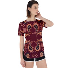 Floral Pattern Paisley Style Paisley Print  Doodle Background Perpetual Short Sleeve T-shirt by Eskimos