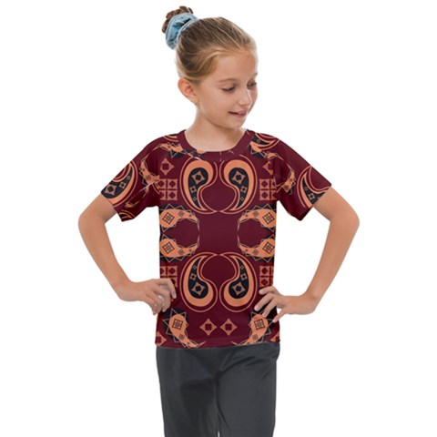 Floral Pattern Paisley Style Paisley Print  Doodle Background Kids  Mesh Piece Tee by Eskimos