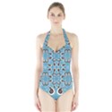 Floral pattern paisley style Paisley print  Doodle background Halter Swimsuit View1