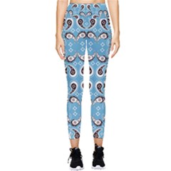 Floral Pattern Paisley Style Paisley Print  Doodle Background Pocket Leggings 