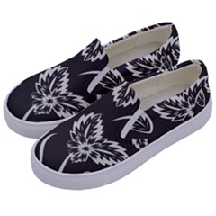 Folk Flowers Print Floral Pattern Ethnic Art Kids  Canvas Slip Ons by Eskimos