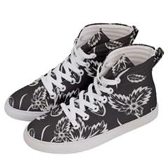 Folk Flowers Print Floral Pattern Ethnic Art Men s Hi-top Skate Sneakers by Eskimos