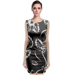 Folk Flowers Print Floral Pattern Ethnic Art Classic Sleeveless Midi Dress by Eskimos