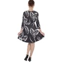 Folk flowers print Floral pattern Ethnic art Quarter Sleeve Ruffle Waist Dress View2