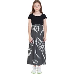 Folk Flowers Print Floral Pattern Ethnic Art Kids  Flared Maxi Skirt by Eskimos