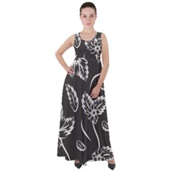 Folk Flowers Print Floral Pattern Ethnic Art Empire Waist Velour Maxi Dress by Eskimos