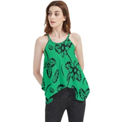 Folk Flowers Print Floral Pattern Ethnic Art Flowy Camisole Tank Top by Eskimos