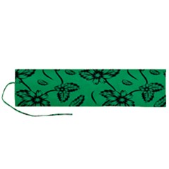 Folk Flowers Print Floral Pattern Ethnic Art Roll Up Canvas Pencil Holder (l) by Eskimos